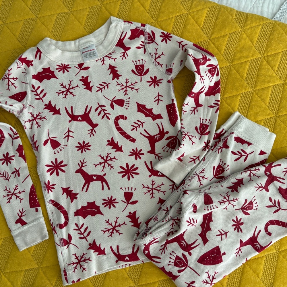 Hanna Andersson Red and White Kids Pajama Set